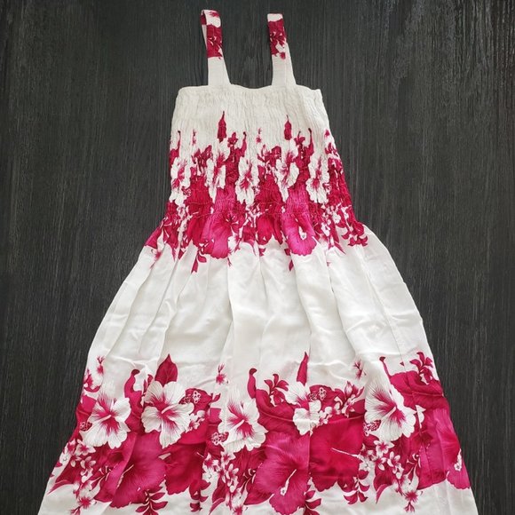 Girls sundress, white/pink flowers, size 10 - Picture 1 of 1